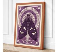 Mandala Moth Art Deco Canvas Wall Art Print 36x24 Inch (91 x 61 cm)
