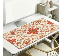 Mandala Mouse Pad 700 x 400 x 3 mm Extended Large Mouse Mat, Keyboard Mousemat, Desk Mat Workspace Decor with Anti-Slip Base & Anti-Fray Edges, Waterproof Desk Accessories for Work (Flower) L-x5294