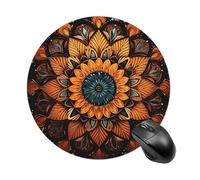 Mandala Mouse Pad Round Laptop Mouse Mat Cute Computer Mousepad Keyboard Pad Non-Slip Desk Pads for Gaming Office Work Home