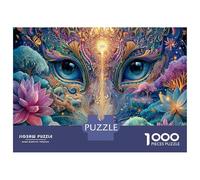 Mandala Night Jigsaw Puzzle Cat 1000 Pieces Eco Paper for Family Lovers Stress Relief Jigsaw Christmas 70x50cm/1000pcs