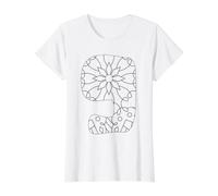 Mandala Number 9 Nine Color and Paint Yourself Value Graphic T-Shirt, Women, White, S