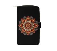 Mandala Orange and Beige Flower Funny Wallets Multifunctional Credit Card Holder