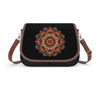 Mandala Orange And Beige Flower Funny Women's Crossbody Bags Handbags | Novelty Fashion Printed Shoulder Bag Purse for Women