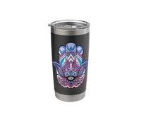 Mandala Ornament Aesthetic Tee with Fatima's Hand Symbol Stainless Steel Insulated Tumbler