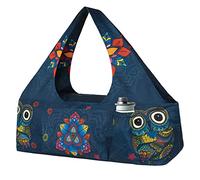 Mandala Owl Yoga Mat Bag - Large Yoga Bag with Mat Strap, Zipper and Pockets - Fits Most Size Mats