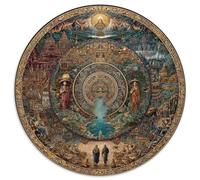 Mandala Painting, A Man Traveling The World Jigsaw Puzzles Challenge Toy Educational Games Home Decoration for Adults& Teenager Age 14 Years Up 1000pcs (67.5x67.5cm)