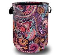 Mandala Paisley Laundry Hamper Retro Boho Colorful Laundry Basket With Handles Foldable Oxford Cloth Tote Bag Clothes Toy Storage Bucket Men Women Kids 18.9 x 16.5 Inch For Bathroom/Laundry/Bedroom