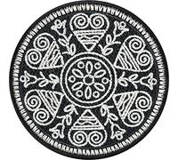 Mandala Patch to Iron and sew on for All Fabrics | Love Sticker for Clothings and Leather | Mandala with Heart and Flower Emblem Fabric Applique | 75x75 mm