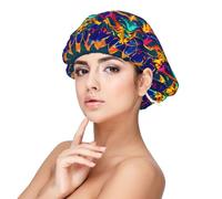 Mandala Pattern Adult's Satin Sleeping Cap - Women's Elastic Sleep Bonnet, Adjustable Overnight Hair Cover for Hairstyles Black, Black, One Size, Black, One Size