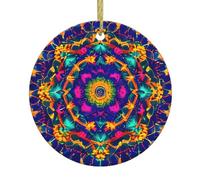 Mandala pattern Delicate Ceramic Christmas Ornaments Hanging for Tree, Fall Ornaments, Halloween Ornaments