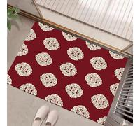 Mandala Pattern Door Mats Indoor Doormat Washable For Pets Door Matts Duty Non-Slip Entrance Mat Super Absorbent Front Doormat, Simple Exquisite For Kitchen Bathroom Deep Red, 60 X 90 Cm