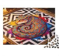 Mandala Pattern Fox 1000 Piece Jigsaw Puzzle Paper for Adults Abstract Art Style Jigsaw Puzzle for Family Mindful Relaxation Home Decoration Gift 38x26cm/1000pcs