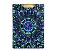 Mandala Pattern Green Purple Meeting clipboard Hard Board for Clip Board Teacher Size 9 x 12