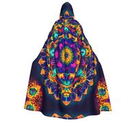 Mandala Pattern Print Hooded Unisex Adult Cloak Halloween Christmas Carnival Theme Parties Comfortable