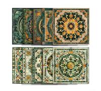Mandala Pattern PVC Wall Stickers 10PCS Set for Indoor Decoration Self and Removable Waterproof and Oil Proof for Walls Cabinets and Furniture (20cm)