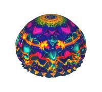 Mandala pattern shower cap with double layer, hold your hair well whether it is showering or bathing.