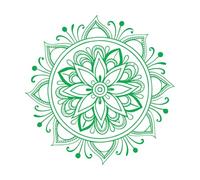 Mandala Pattern Stencil Doodles Sketch Wall Decals 42x42cm Multi Color Selection Green