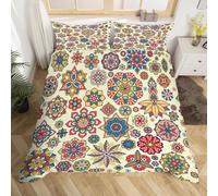 Mandala Pattern Super King Duvet Cover Set 3D Printed Abstract Art Bedding Set Ultra Soft Microfiber Quilt Cover 220x260 cm for Double Bed with 2 Pillowcases with Zipper C/438