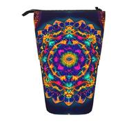 Mandala Pattern Vertical Retractable Pencil Case Stationery Box Adult Office Organizer Box