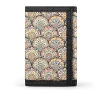 Mandala Pattern with Shadows Wallet for Men Trifold Wallets Credit Card Holder Minimalist Front Pocket for Women
