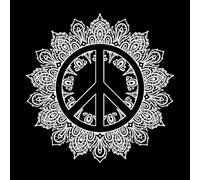 Mandala Peace Symbol Hippie Buddhism Wall Stickers Paster Paper 36x36.4cm Self Adhesive S-White
