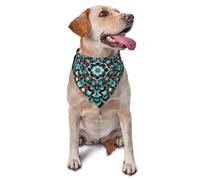 Mandala Print Dog Bandana Scarf Adjustable Triangle Pet Bib Cat Kerchief Washable Puppy Neckerchief for Birthday Holiday Party