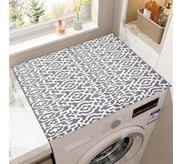 Mandala Print Washer Top Cover Pad - Boho Dust-Proof Mat for Washer Dryer Microwave Fridge Top Cuttable Quick-Drying Anti-Stain Non-Slip Protector for Laundry Room Kitchen (X1,60x60cm)