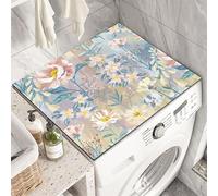 Mandala Print Washer Top Cover Pad - Boho Dust-Proof Mat for Washer Dryer Microwave Fridge Top Cuttable Quick-Drying Anti-Stain Non-Slip Protector for Laundry Room Kitchen (H2,50x50cm)