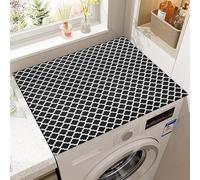 Mandala Print Washer Top Cover Pad - Boho Dust-Proof Mat for Washer Dryer Microwave Fridge Top Cuttable Quick-Drying Anti-Stain Non-Slip Protector for Laundry Room Kitchen (F2,50x50cm)