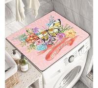 Mandala Print Washer Top Cover Pad - Boho Dust-Proof Mat for Washer Dryer Microwave Fridge Top Cuttable Quick-Drying Anti-Stain Non-Slip Protector for Laundry Room Kitchen (B,70x70cm)