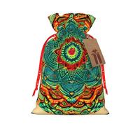 Mandala Printing Christmas Drawstring Gift Bag Festive Present Sack Decoration Bags Xmas Party