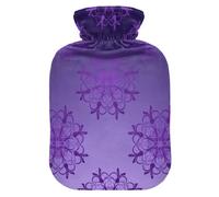 Mandala Purple Gradient Hot Water Bottle with Soft Cover Hot Water Bag for Neck, Shoulder and Menstrual Cramps Medium
