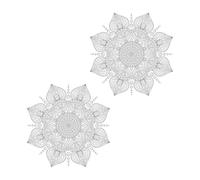 Mandala PVC Decal Ethnic Style 2pcs Plain Colour Wall Sticker