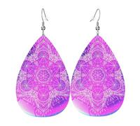 Mandala Sacred Cube Leather Earrings Lightweight Earrings Fun Pendant For Accessories Mother'S Day Daily