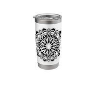 Mandala Sacred Geometry Geometric Circle Tattoo Pattern Stainless Steel Insulated Tumbler