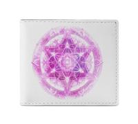Mandala Sacred Metatron Cub Billfold Wallet Leather Purse Cute Card Holder Clutch for Business Travel