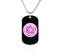 Mandala Sacred Metatron Cub Memorial Necklace Titanium Steel Rectangle Tag Chain Pendant Jewelry Gift
