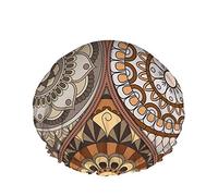 Mandala Shower Cap,Vintage Mandalas Moroccan Pattern Waterproof Double Layer Bath Caps Perfect For All Hair Lengths And Thicknesses