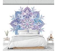 Mandala Snowflake Pattern Photo Wallpaper -150 X 105 Cm Non-Woven Premium Fleece Wall Mural, Geometric Floral Decorative Style Bedroom Living Room Decoration Poster