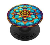 Mandala Stained Glass Design 028 PopSockets Adhesive PopGrip