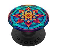 Mandala Stained Glass Design 029 PopSockets Adhesive PopGrip
