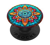 Mandala Stained Glass Design 040 PopSockets Adhesive PopGrip