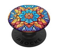 Mandala Stained Glass Design 043 PopSockets Adhesive PopGrip
