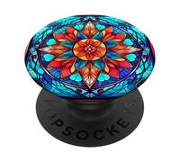 Mandala Stained Glass Design 050 PopSockets Adhesive PopGrip