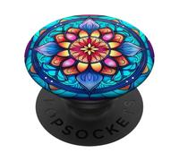 Mandala Stained Glass Design 051 PopSockets Adhesive PopGrip