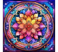 Mandala Stamped Cross Stitch Kits - Flowers Needlepoint Counted Cross Stitch Kits for Beginners Adults Patterns Dimensions Needlecrafts Embroidery Kits Arts and Crafts