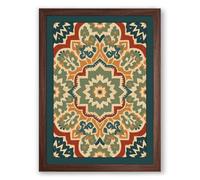 Mandala Star Geometric Framed Wall Art Print A2 (59.4×42cm) Walnut, Wall Decor for Living Room, Bedroom, Office & Home, Ready to Hang, Art Gift