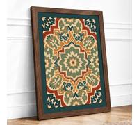 Mandala Star Geometric Framed Wall Art Print A2 Walnut