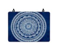 Mandala Stove Top Cover for Electric Stove, Bohemian Artistic Floral Circles None Navy Washable Electric Top Cover Protector Cabin Kitchen Decor 28x20 Inch