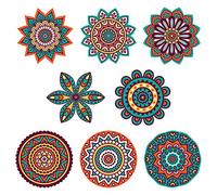Mandala Sun Catchers Window Stickers - Bohemian Decor - Suncatchers for Windows Decoration - All Designs (8 Stickers)